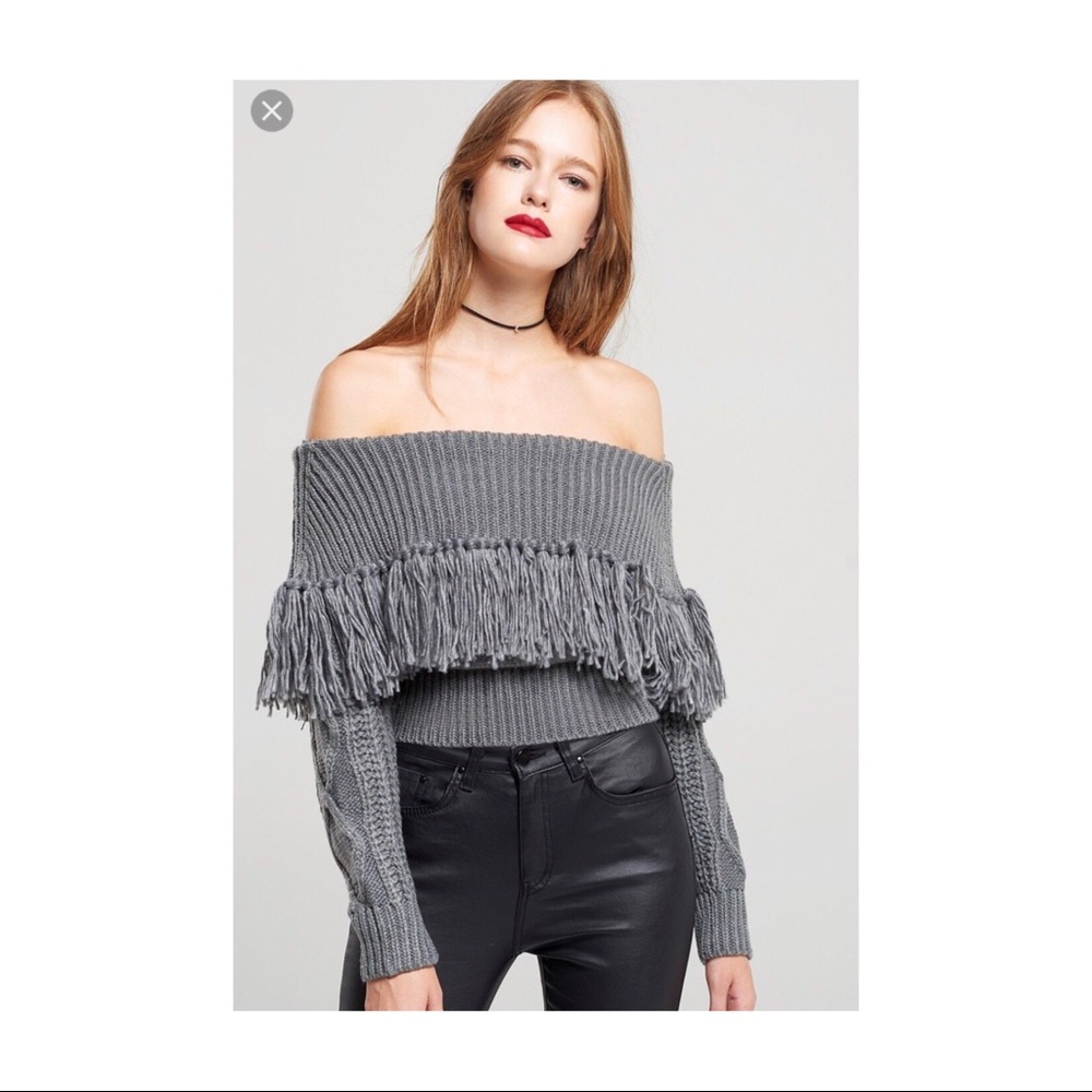 Cute Off Shoulder Knit Sweater